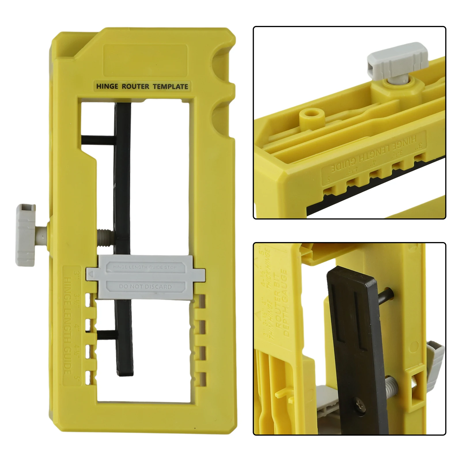 Door Hinge Installation Kit Hinge Door Lock Hole Locator Router Template With Non-Slip Pads Removable Inserts Power Tools Jigs