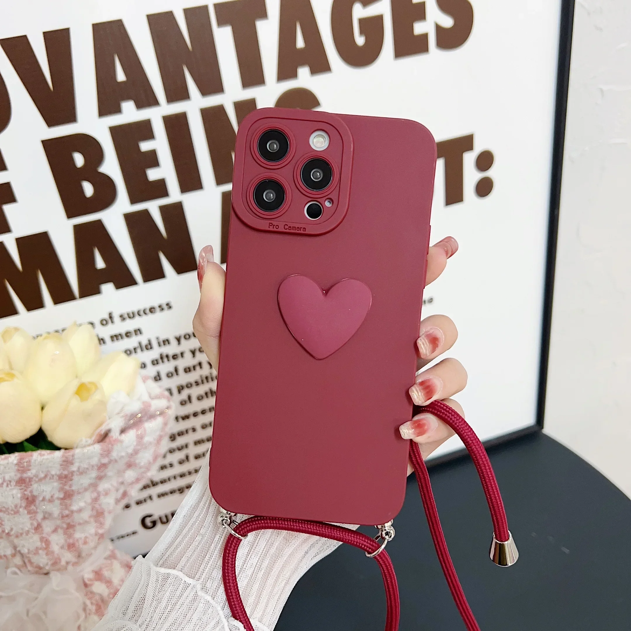 الحب القلب Crossbody الحبل حزام جراب هاتف ل xiaoimi 14T 14T برو الفاخرة لينة للصدمات الغطاء الخلفي ل MI14 14T برو Coque