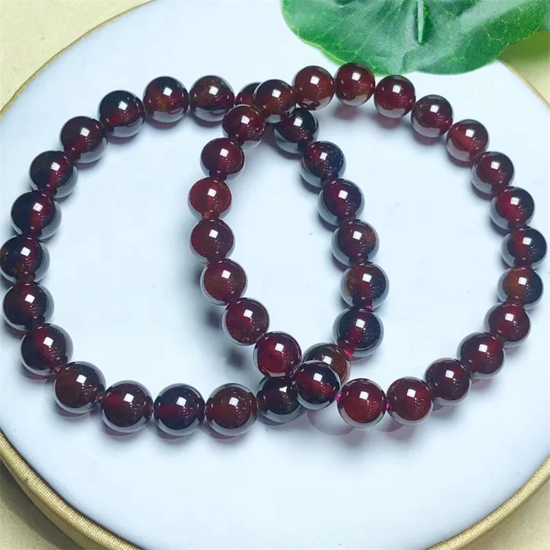 Natural Garnet Bracelet Fashion Energy Stone Reiki Healing Crystal Strand Fengshui Gift 1PCS 7/9MM