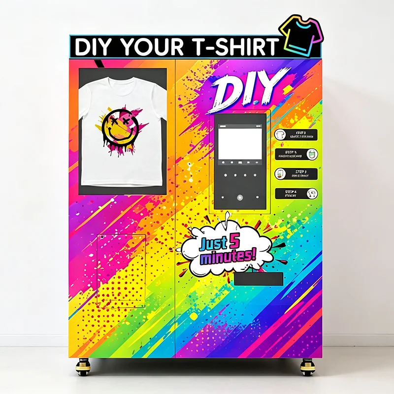 One-Button UV Printer Vending Machine T-Shirt Phone Case Custom DIY Auto Printing Solution for Startup