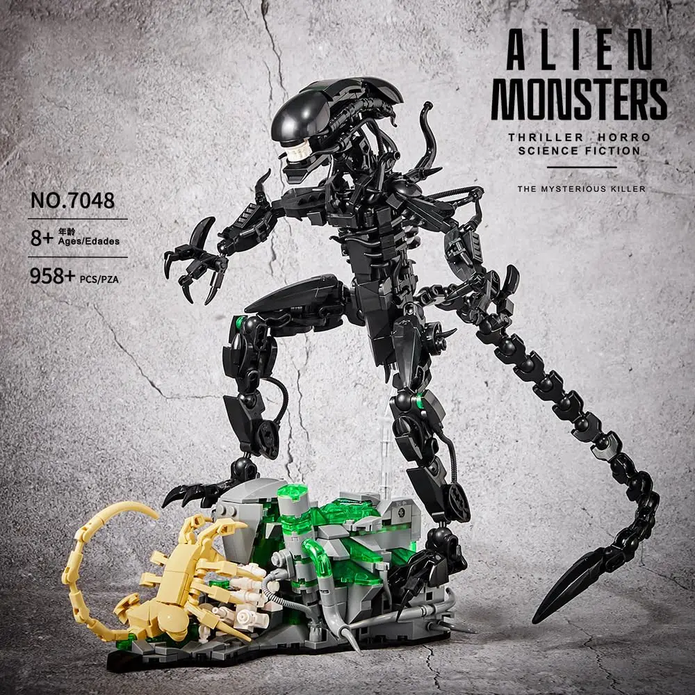 958PCS Alien Monsters Bouwstenen Set MOC Xenomorph Model Building Kit Creatieve Films Serie Speelgoed Cadeaus voor Volwassenen en Kinderen