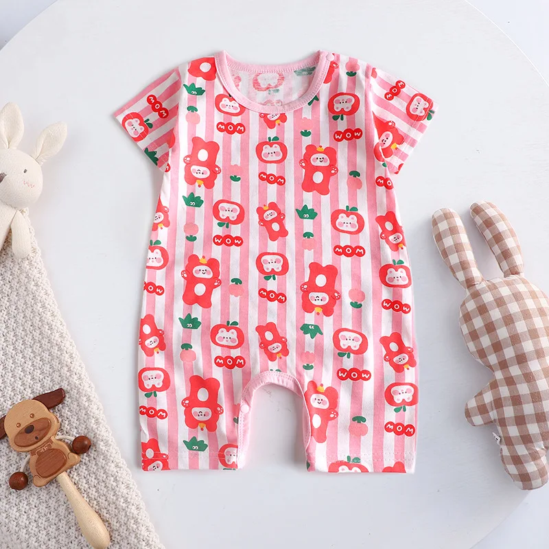 Baby Clothes Bodysuit for Newborn Infant Jumpsuit Boys Girls Letter Print Short Sleeves Romper Toddler Onesies 0 to 12 Months