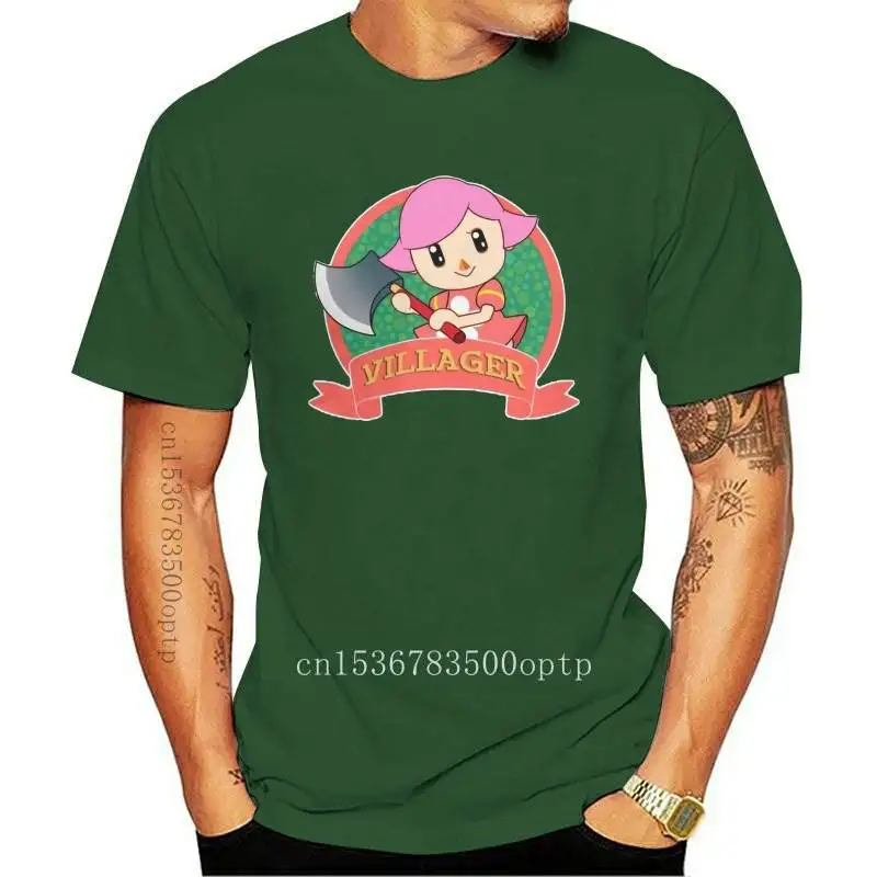 

Fashion New Animal Crossing Girl Villager Tee Shirt Men Round Collar Pure Cotton Tshirt Tees Clothes Camisas Hombre