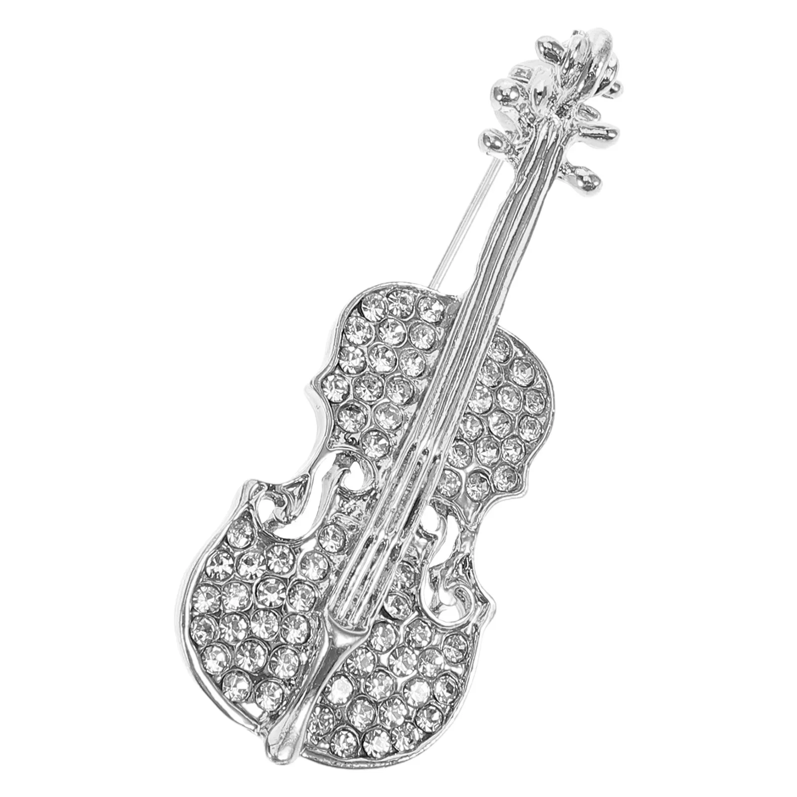Fashion Violin Brooch Pin Enamel Decorated Alloy Brooch Lapel Pin Badge Corsage for Musicians Music Teachers Dress Suit Coat