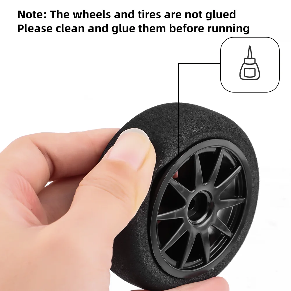 Opony piankowe GLOBACT 1/10 do jazdy po asfalcie, plastikowe z felgami, mocowanie 12mm Hex, do tuningu i wymiany w samochodach RC HSP HPI