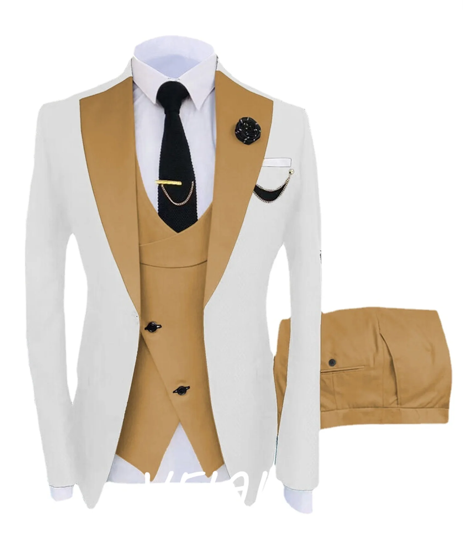 

CustomizedSuits For Men Casual Business Suit High-end Formal Suit 3 Pcs Set Groom Tuxedo Wedding Coustime Homme Luxe(Coat+Vest+P