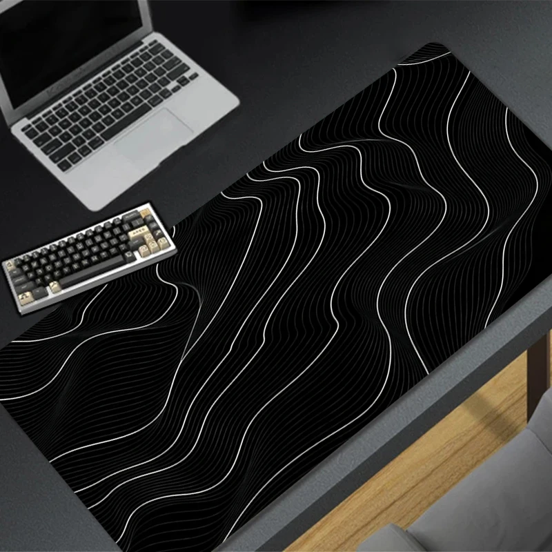 Artistic lines Mouse Pad Computer Desk Mat Large E-sports Gamer Mousepad Rubber Keyboard Pad Black Gaming Mausepad For Best Gift