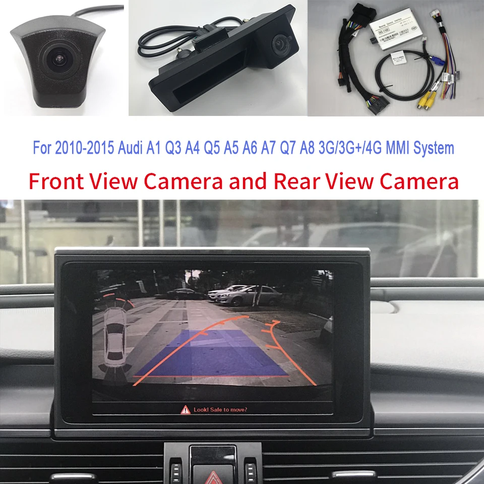 

Front And Rear camera InCar Smart reverse Camera interface For Audi MMI 3G/3G+ A4 B8 2011 2012 2013 2014 2015 Parking guidelines