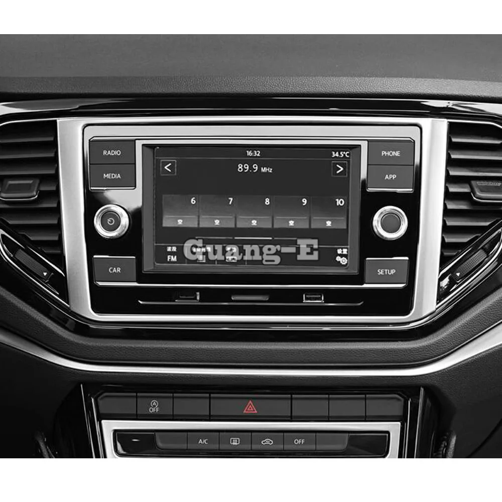 سيارة عرض بار الملاحة الإطار الزخرفية ل Volkswagen VW T-ROC TROC 2017 2018 2019 2020 2021 الفولاذ المقاوم للصدأ الداخلية 1 قطعة