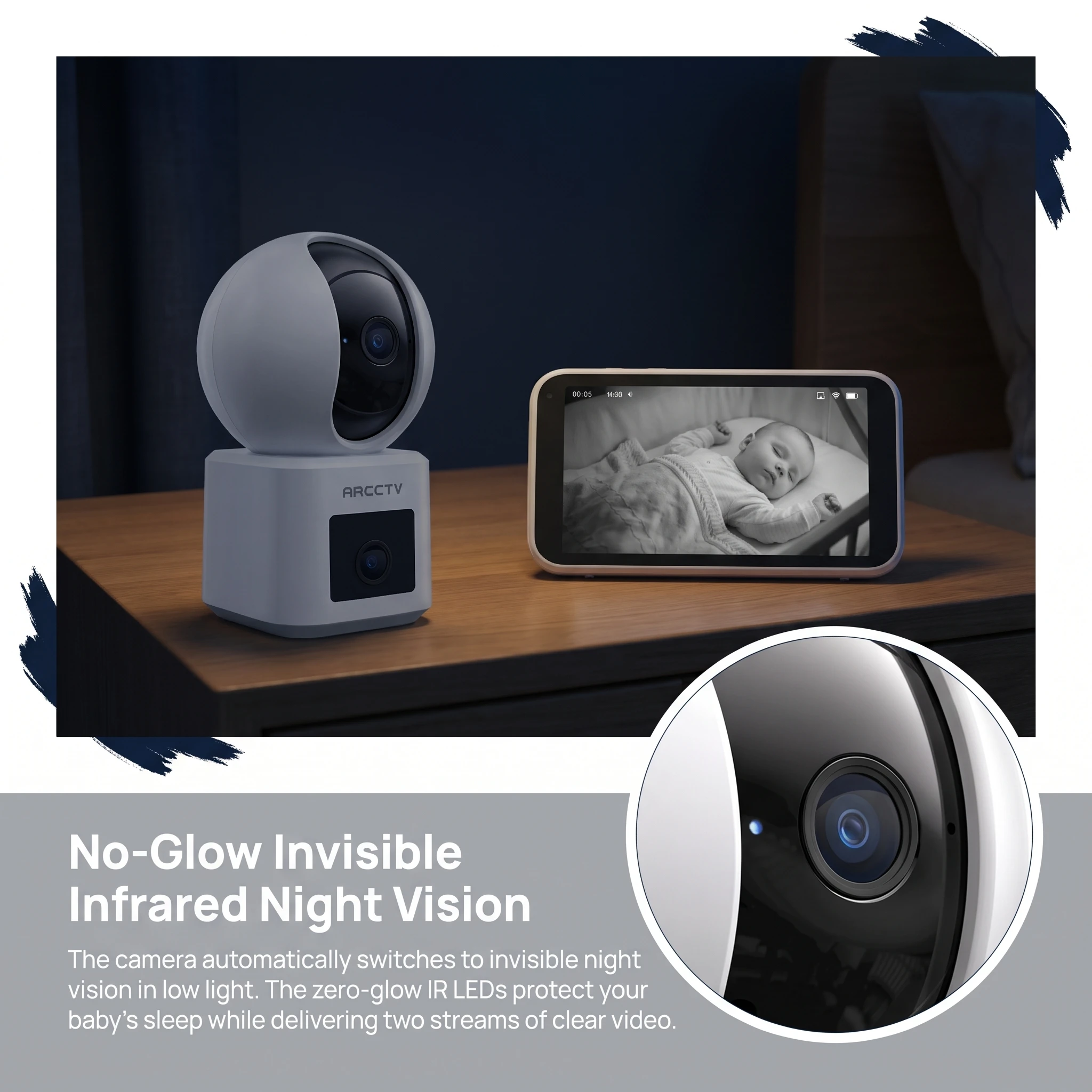 ARCCTV 4MP Dual-Objektiv WLAN-Überwachungskamera HD Zwei-Wege-Kommunikation IR-Nachtsicht Sicherheits-Drahtloskamera 360° ° Automatische Verfolgung anzeigen – Detail 8