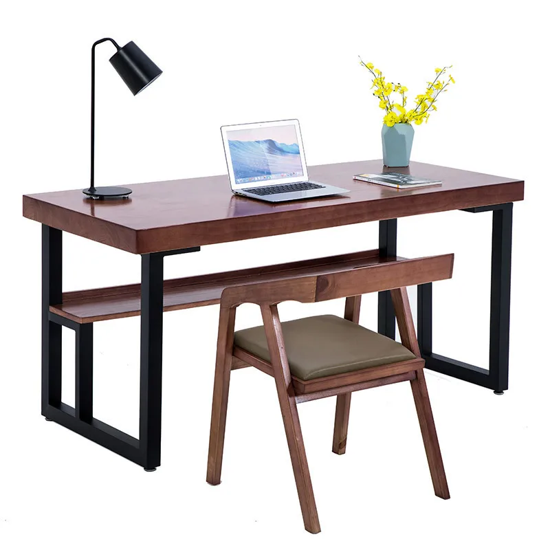 مكتب من الخشب الصلب، مكتب بسيط وحديث، طاولة كمبيوتر مكتبية، طالب منزلي #1