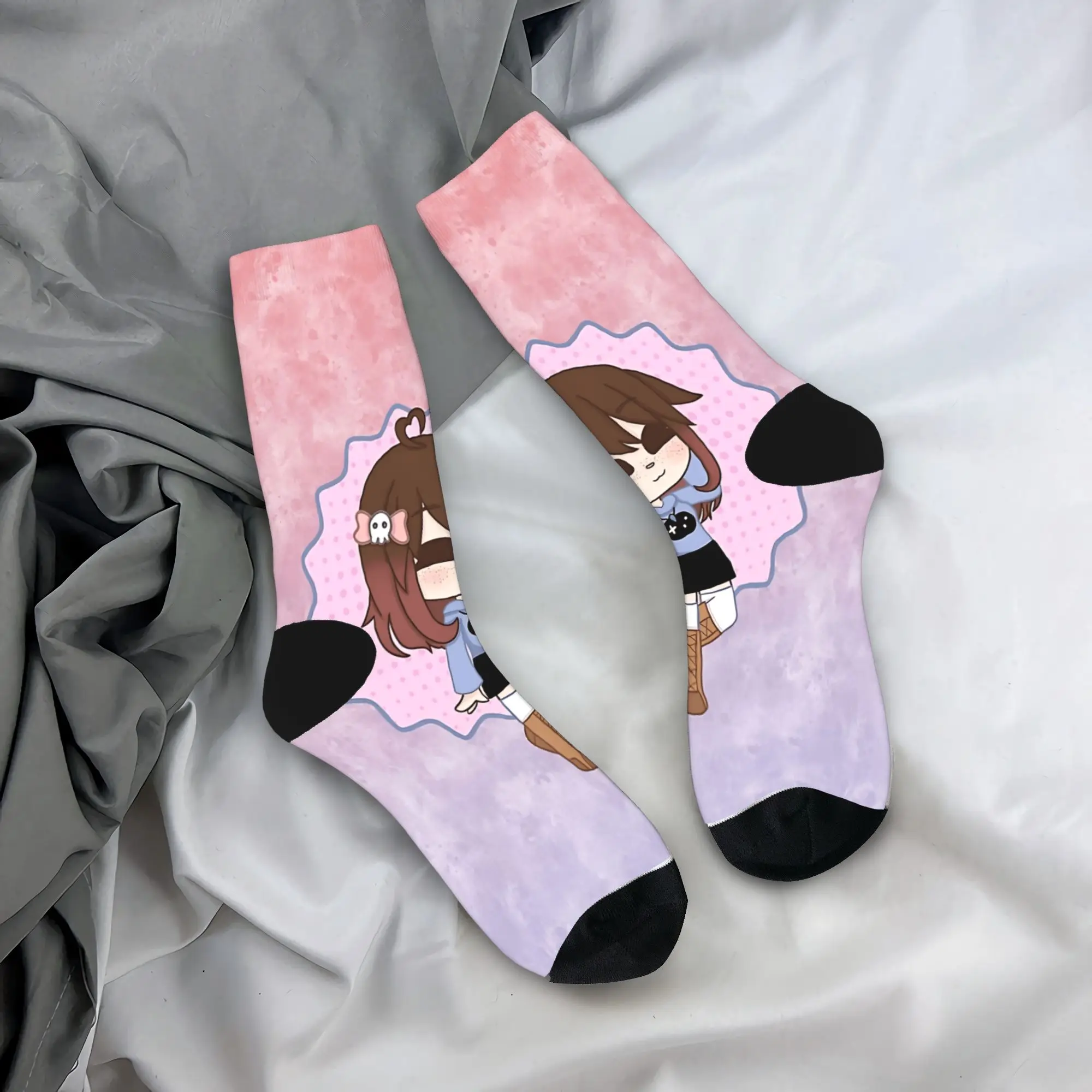 

Gacha Life Stockings Gamer Girl Suki Chan Design Модные носки Зимние нескользящие носки для взрослых и мужчин Удобные носки для велоспорта