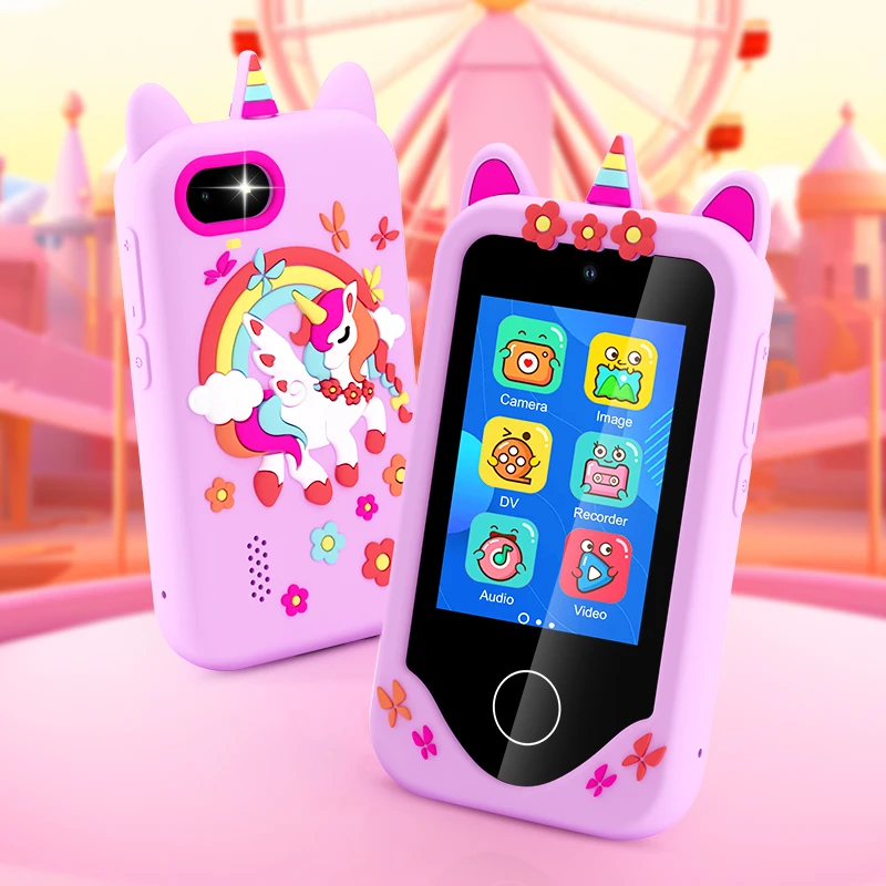 

Unicorn Kids Phone Toy - Touchscreen Digital Camera with MP3 32GB Educational Toy for 3-8 Years Old Boys Girls