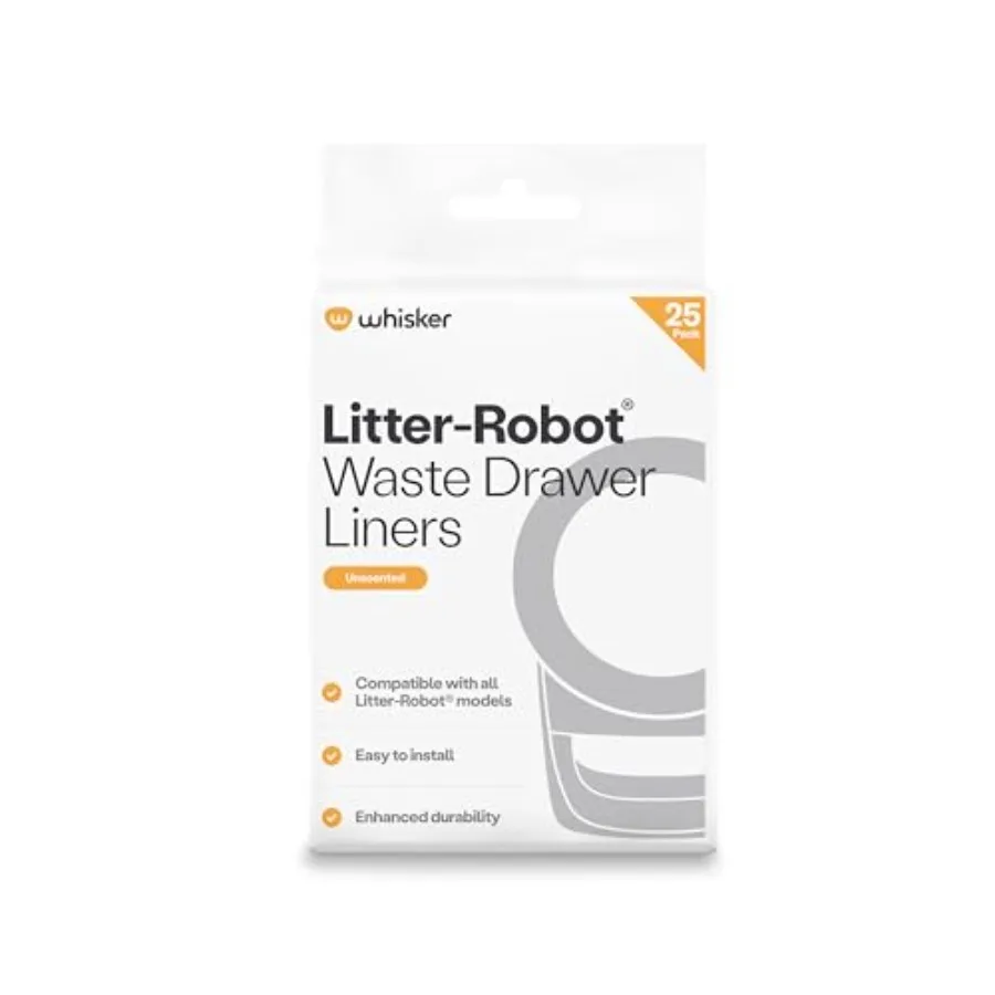 

Litter-Robot Waste Drawer Liners by, 25 Pack - Litter Box Liners, Custom Fit for Litter-Robot, 9-11 Gallons of Capacity, Quick