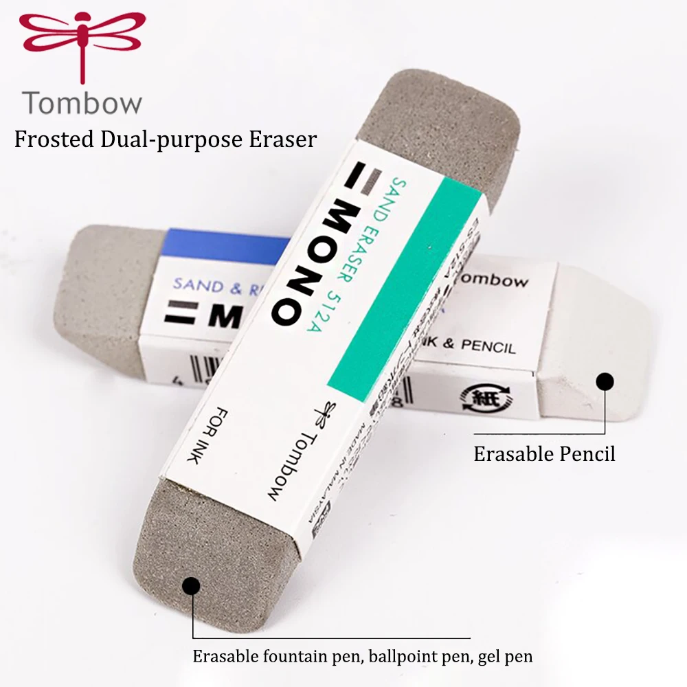 Tombow-Borrador de tinta Mono, bolígrafo de Gel, pluma estilográfica, frotamiento, borrador esmerilado, borrador Escolar, papelería linda, ES-510A/512A