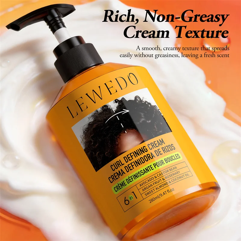 Curl Defining Cream Hydrating Smoothing Anti Frizz Curl Cream Fluffy Hair Styling Curl Defining Elasticity Improving Non-stick