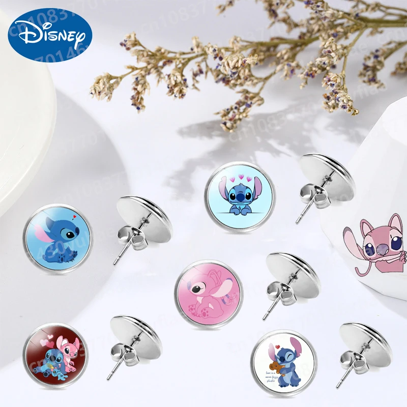 

Hot Disney Stitch Anime Peripheral Series Time Jewel Earrings for Female Individuality Cartoon Jewelry Accessories Kawaii Gifts