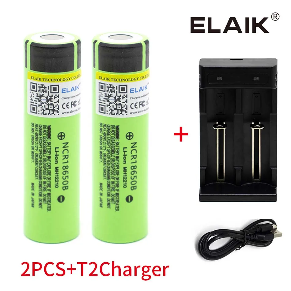 100% Rechargeable lithium battery 18650 Battery 3.7V 3400mAh 34B pour lamp de poche chargeur USB original new NCR18650B