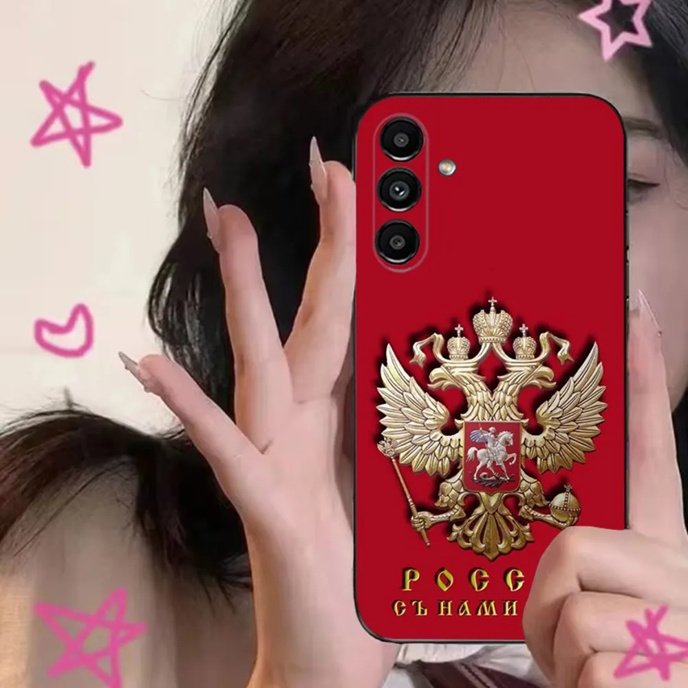 R-Russia Coat Of Flag Phone Case For Samsung S24,S21,S22,S23,S30,Ultra,S20,Plus,Fe,Lite,Note,10,9,5G Black Soft Cover