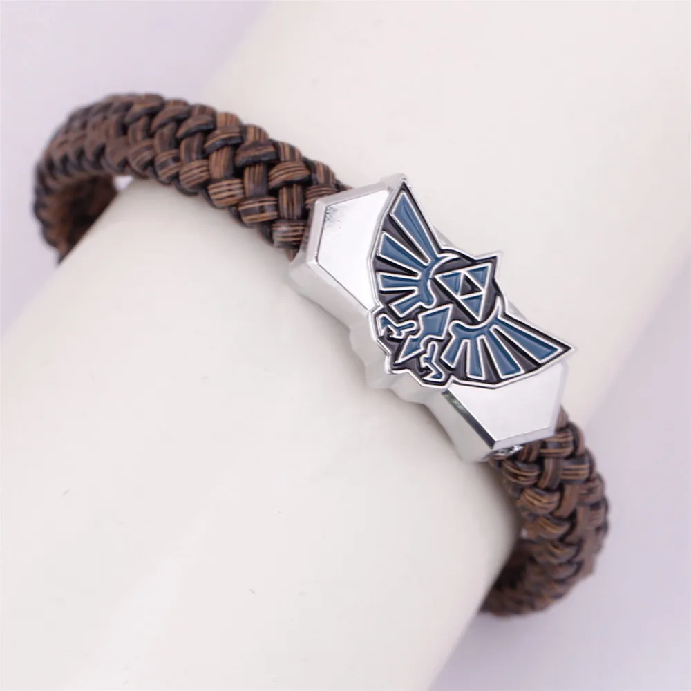 Pulseira pingente esmalte azul para homens e mulheres, Legend of Zelda, pulseira tricotada, pulseira para fãs, cosplay, presente de joias, um link para o passado