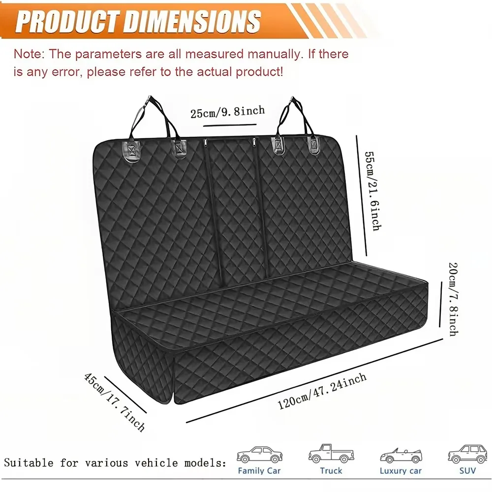 Pet Car Back Seat Cover Scratch Resistant Non Slip Quilted Waterproof Car Seat Protector For Golden Retriever Medium Large Dogs