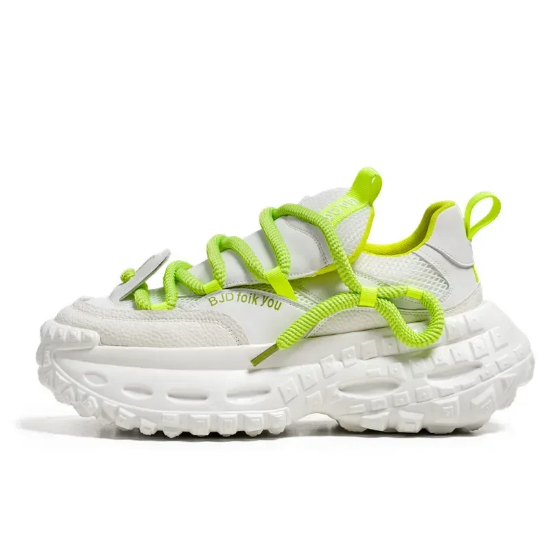 الخريف أحذية رياضية مكتنزة موضة الاتجاه تنوعا عارضة أحذية سميكة سوليد الارتفاع تعزيز مريحة الجري عدم الانزلاق الأحذية