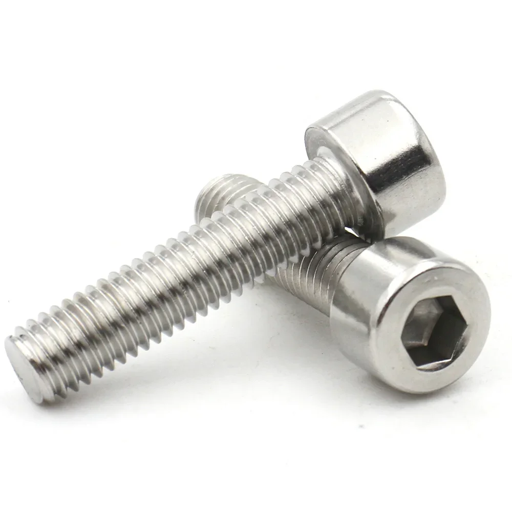 5-100pcs M1.6 M2 M3 M4 M5 M6 M8 No Knurled 304 A2-70 Stainless Steel Hexagon Hex Socket Cylinder Cap Head Screw Bolt DIN912