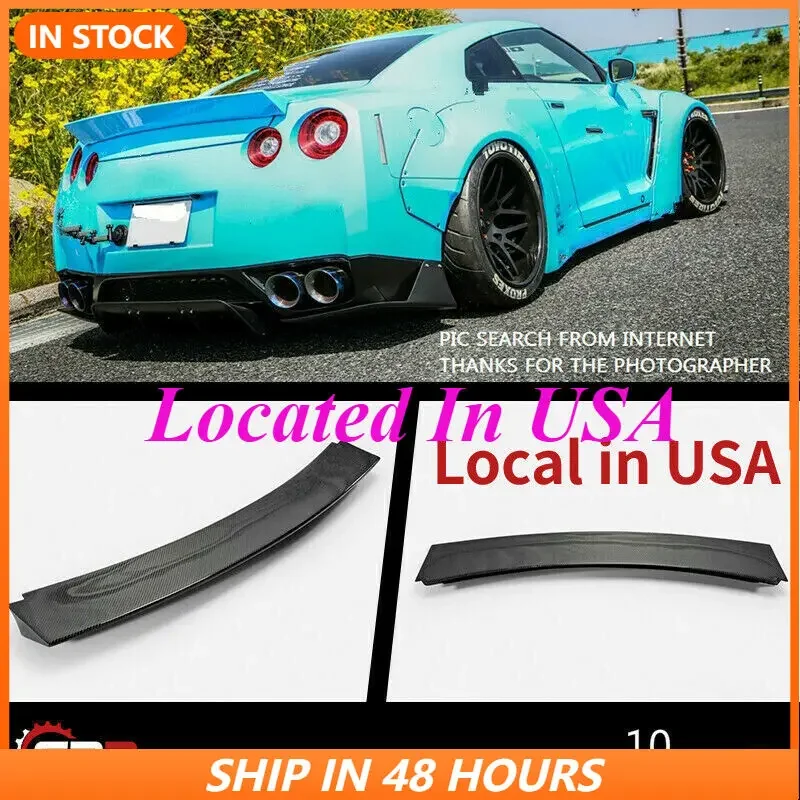 (Local in USA)  For Nissan R35 GTR Carbon Fiber Rear Trunk Spoiler Wing Diffusers Lip Bodykits