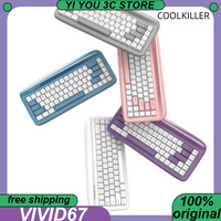 New Coolkiller VIVID67 Mechanical Keyboard Wireless Tri-mode Aluminum Piano Paint Shell Hot Swap PC Esports Office Keyboards