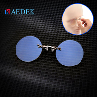 KAEDEK Clip On Nose Glasses Round Rimless Matrix Morpheus reading glasses Mini Frameless Vintage Men women Eyeglasses