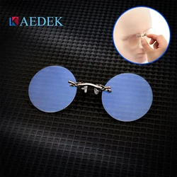 KAEDEK Clip On Nose Glasses Round Rimless Matrix Morpheus reading glasses Mini Frameless Vintage Men  women Eyeglasses