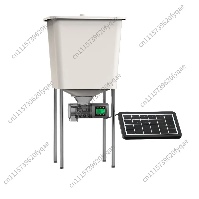 Solar chicken feeding artifact duck goose pigeon automatic feeder intelligent feeding machine breeding automatic feeder