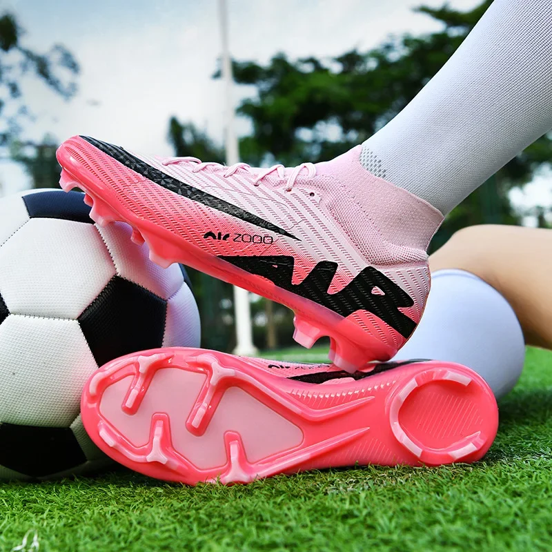 

High Quality Pink Futsal Cleats Men Women Original Professional Soccer Shoes Trainers Men Light Football Sneakers Botas Futbol