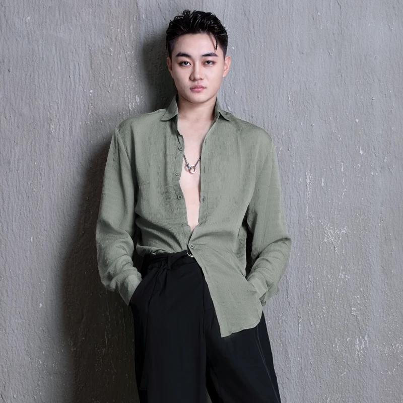 5 Colors Latin Dance Shirts Men'S Training Top Latin Dance Tops Ballroom Performance Dancing Clothes Practice Costumes SL7678