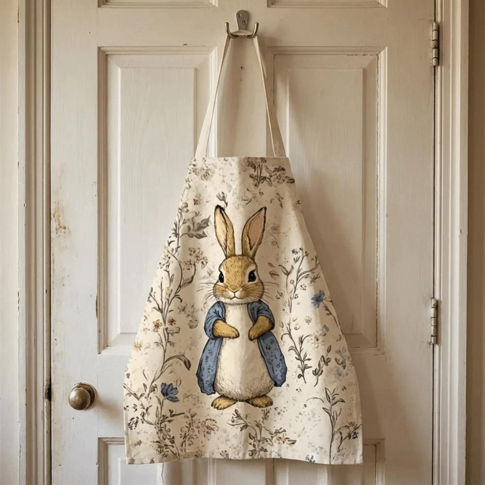 Durable Material Spring Bunny Apron Imitation Linen Easy to 