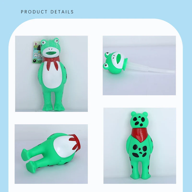 New Cartoon Screaming Green Frog Pinch Squeeze Toys Children's Pranks Wacky With Sound Toys Kids Birthday Party Holiday Gifts