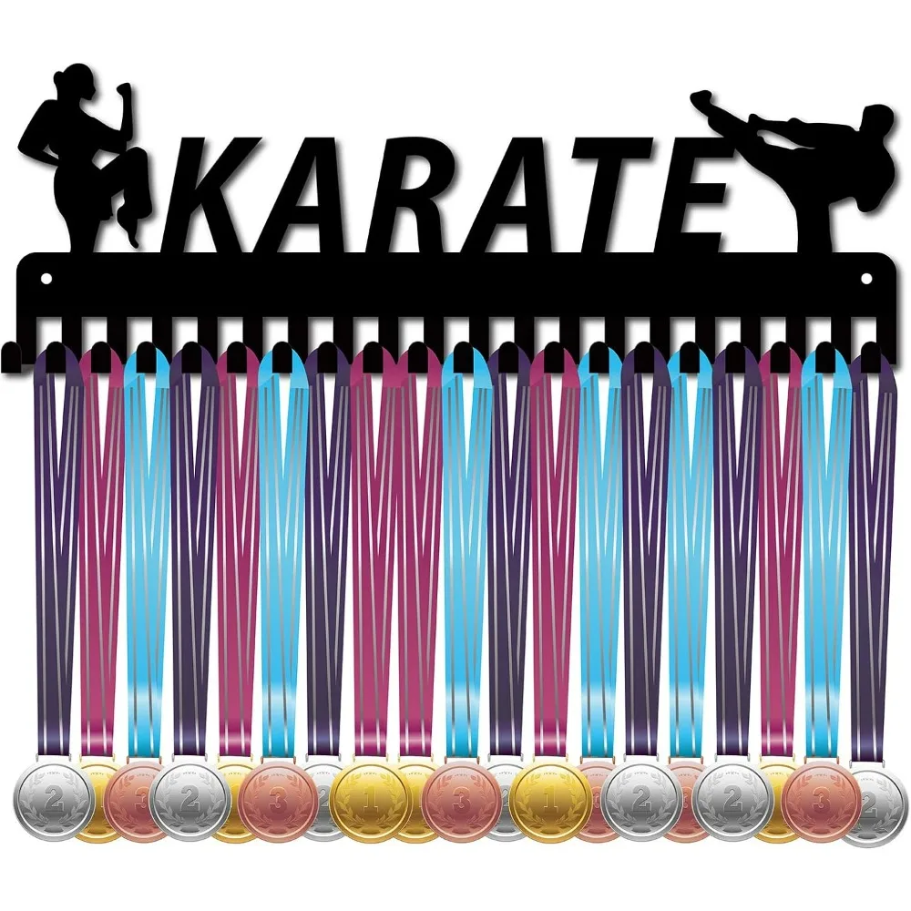 Karate Medal Holder Athlete Sport Medals Display Stand Wall Mount Hanger Decor Taekwondo Holders for Home Badge Storage 20