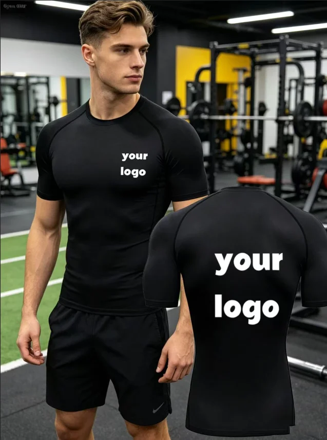 New Custom Compression T Shirt Your Design Logo Top Men Women Print Original Design Tshirts Jogging Workout Gym Quick Dry