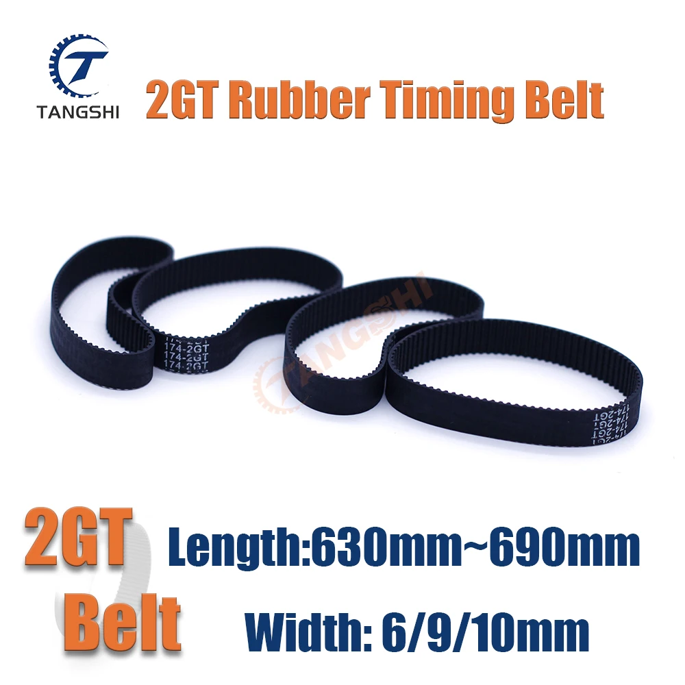2GT 2MGT Closed Loop Timing Synchronous Belt Perimeter 630 634 636 640 650 656 660 670 676 680 686 690mm GT2 Belt Width6/10/15mm