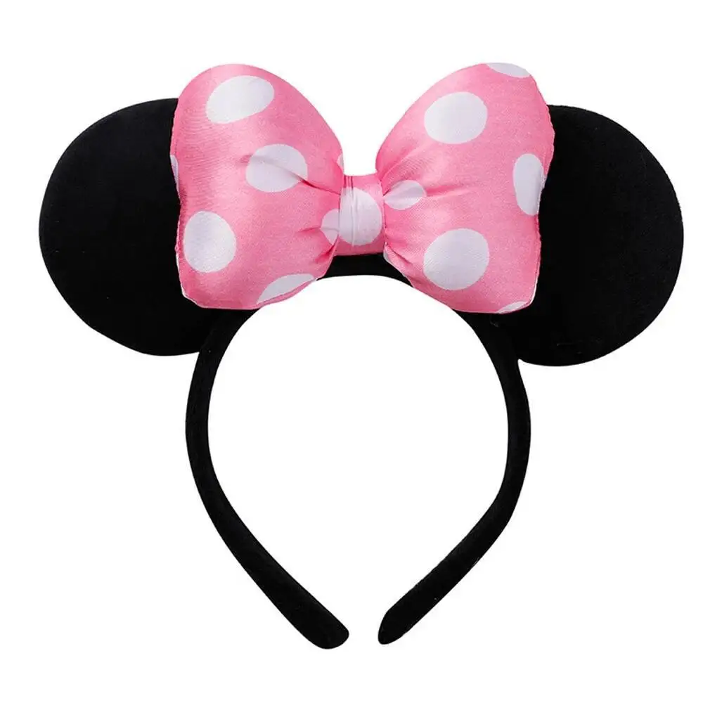 Pink Polka Dot Bow Mouse Tutu Skirt for Baby Girls Fluffy Ballet Tutus Set for Birthday Party Outfit Kids Cartoon Mouse Costume