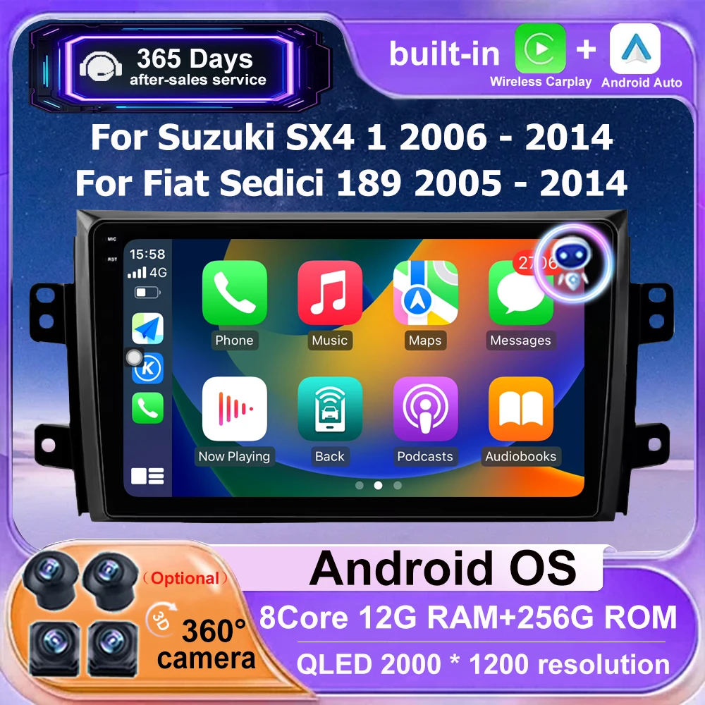 

Android 16 Auto For Suzuki SX4 1 2006 - 2014 For Fiat Sedici 189 2005 - 2014 Car Radio Multimedia Video Player GPS Navigation BT