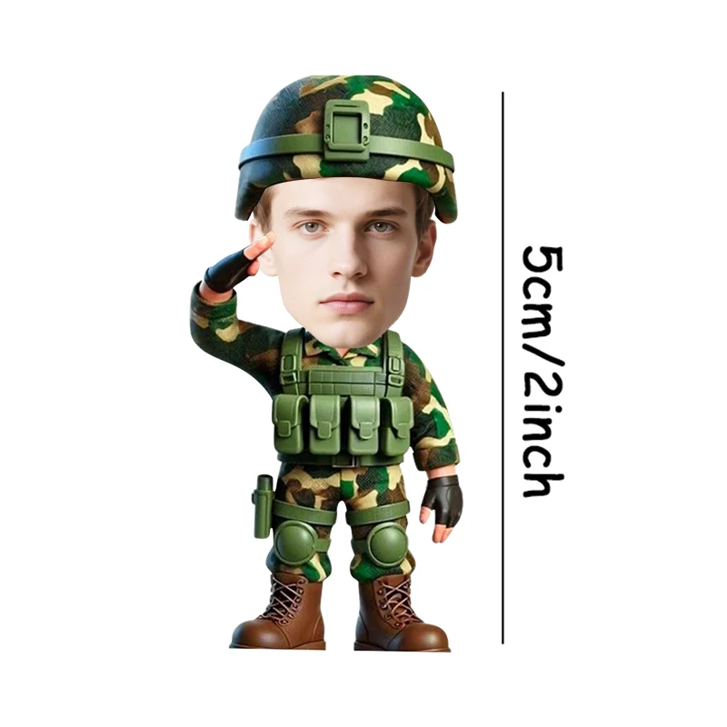 25/50 Stück Individuelle Porträt-Gesichtsaufkleber im Soldaten-Stil für Erwachsene und Kinder, Geburtstags-Spaß, Selbstklebende Cartoon-Dekorationen – Detail 6