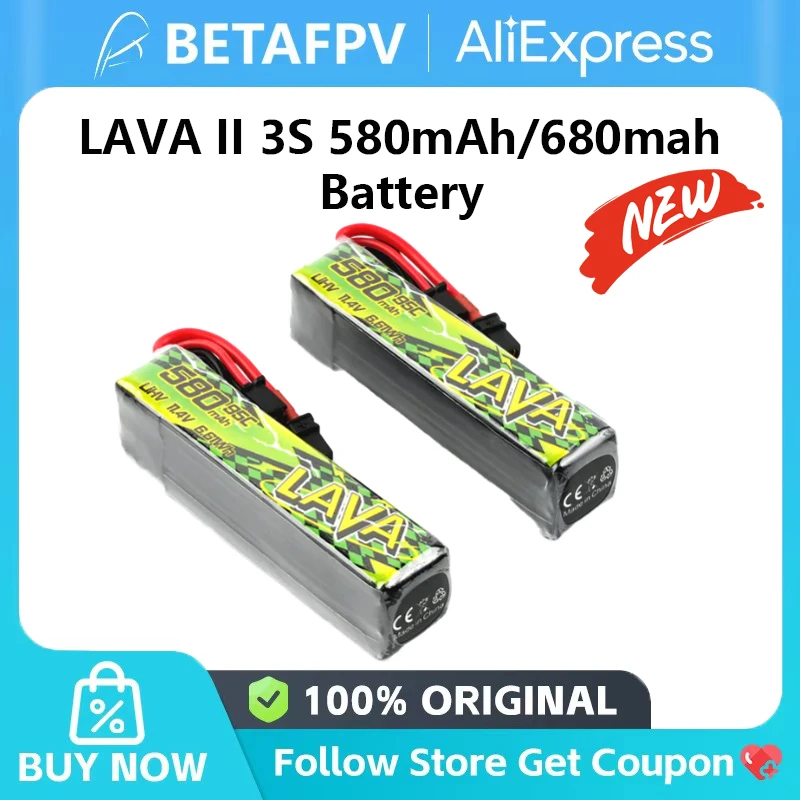 BETAFPV LAVA II 3S 580mAh/680mah 95C Battery XT30 Connector For