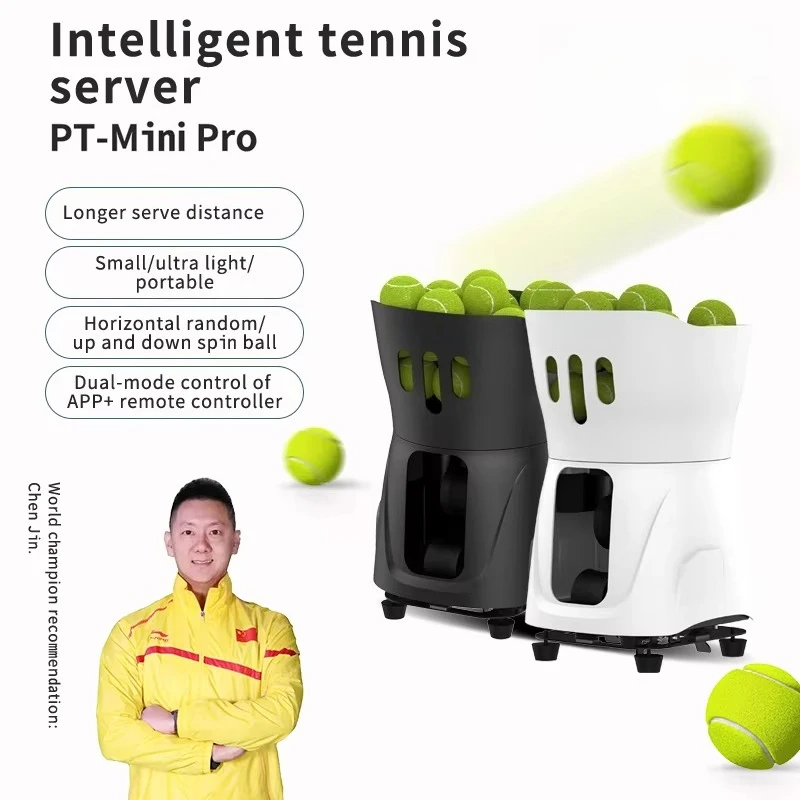 PT-Mini-Pro Draagbare Tennis Automatische Balmachine Launcher Apparatuur Feeder Robot voor Trainingspraktijk APP Afstandsbediening