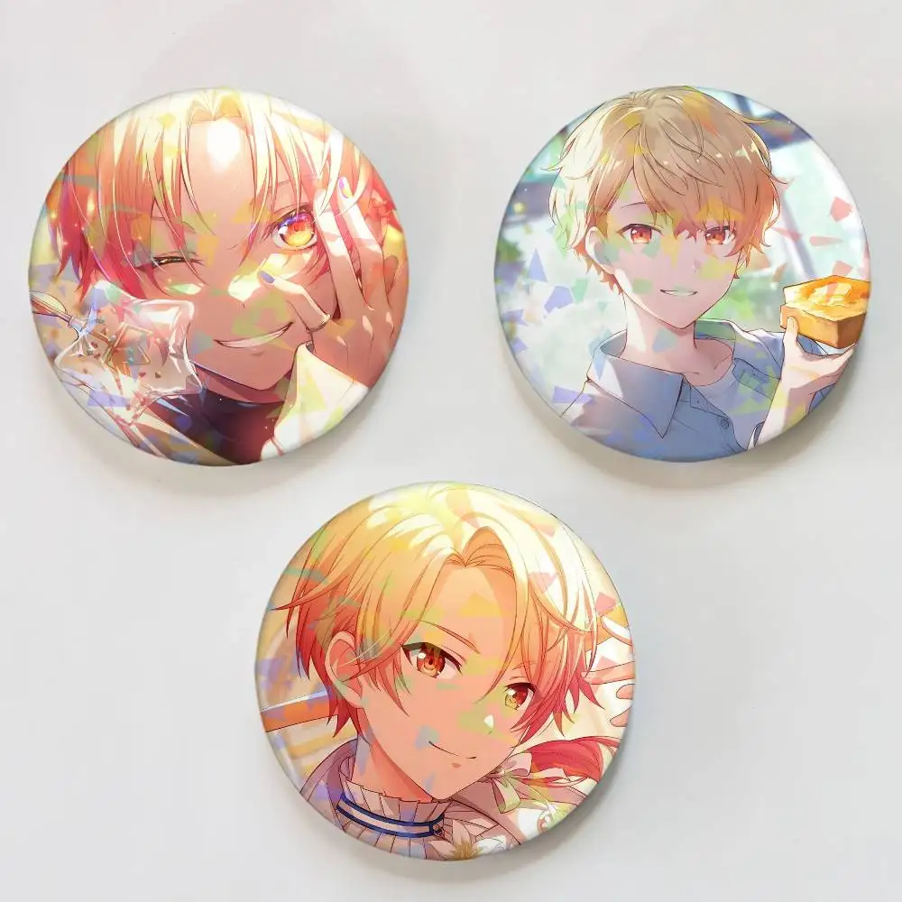 Tenma Tsukasa Project Sekai Round Badge Lapel Pins for Backpacks Briefcase Laser Brooch Clothes Gifts