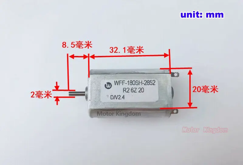 FF-180SH golarka elektryczna DC Mini 180 silnik 2.4V 8300RPM szlachetna szczotka metalowa silnik 2mm Dia wał