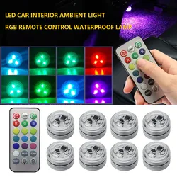 LED Car Interior Ambient Light Decoration Wireless Adhesive Bicycle Tail Light Auto Roof Atmosphere Lamp Diamond Diving Light