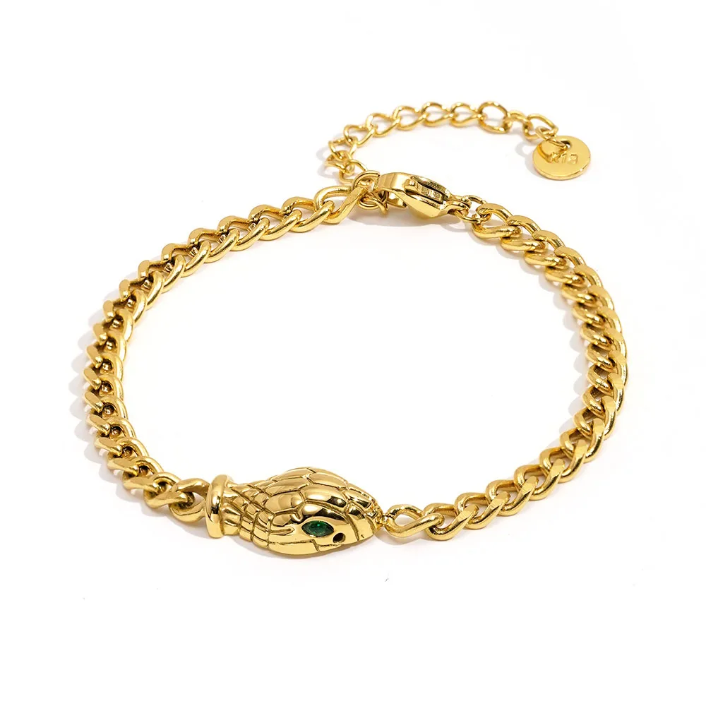 

ENFASHION Pulseras Snake Series Chain Bracelet For Women's 18K Stainless steel 18K Gold Plated Fashion Party Jewelry B242504