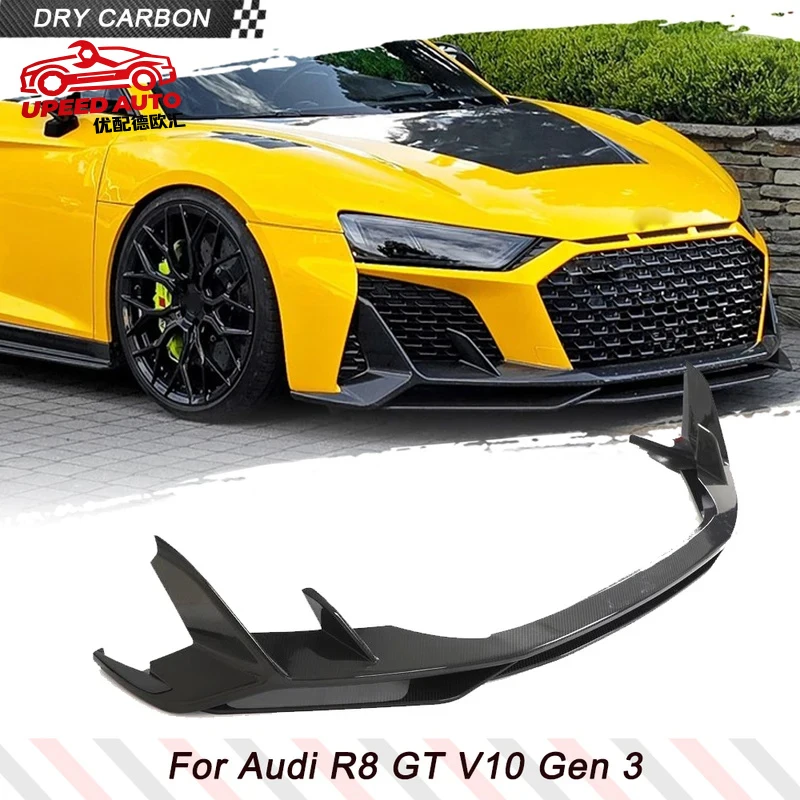 Suitable for Prepreg Dry Carbon Lip Chin Apron Protector Audi R8 V10 GT Permance Coupe 2023 Gen 3 Car Front Body Kits Guard