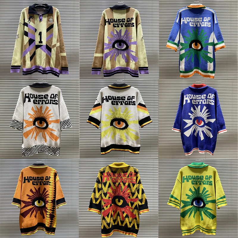 American High Street House of Errors Sweater Spring Casual Men Women High Quality Fashionable Jacquard Knitted Pullover